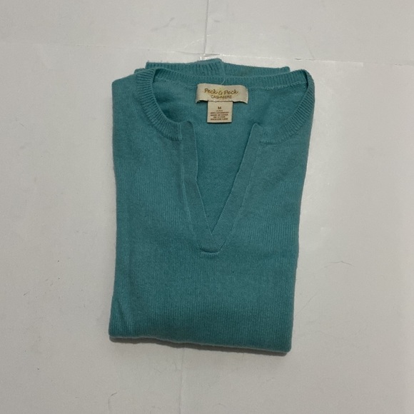 PECK & Peck 💯 Cashmere V-Neck Sweater Size M - Picture 9 of 13